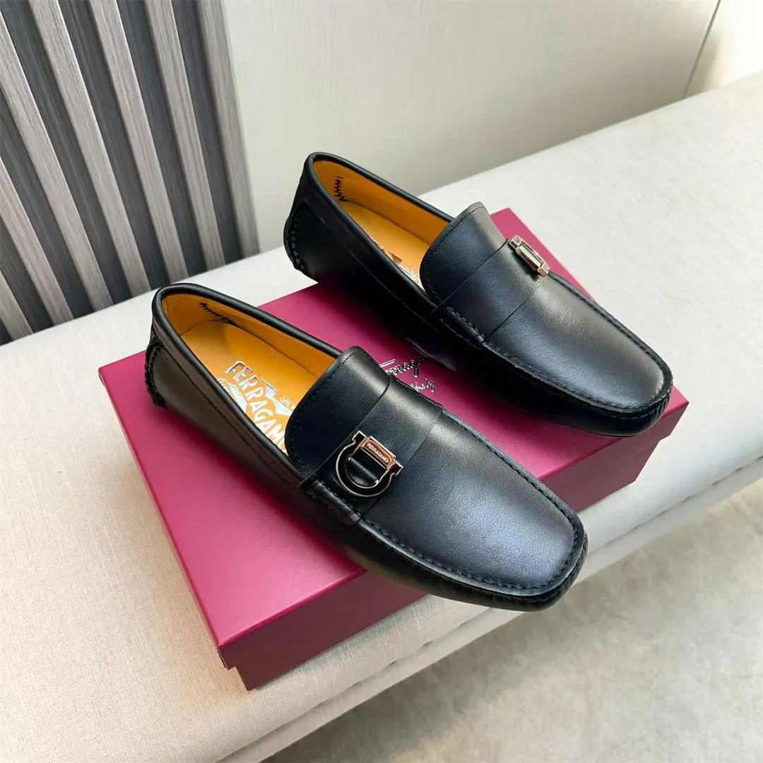 Men's shoes 💰560 Ferragamo new high-end quality 🔥 black cowhide ➕ cowhide lining size 38-45